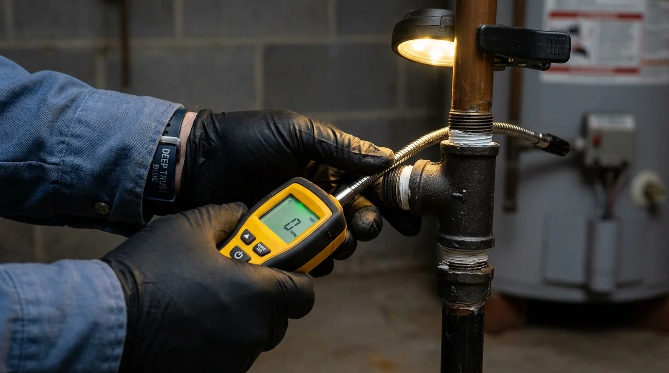 Gas leak detection with electronic sniffer by Johns Plumbing LLC in Knox City